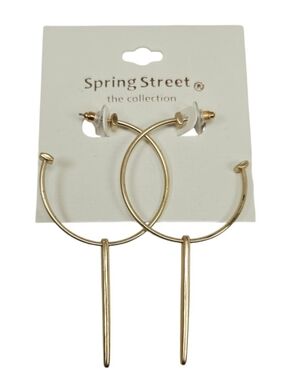 NWT Spring Street The Collection Gold-Tone Open-Hoop Drop Earrings